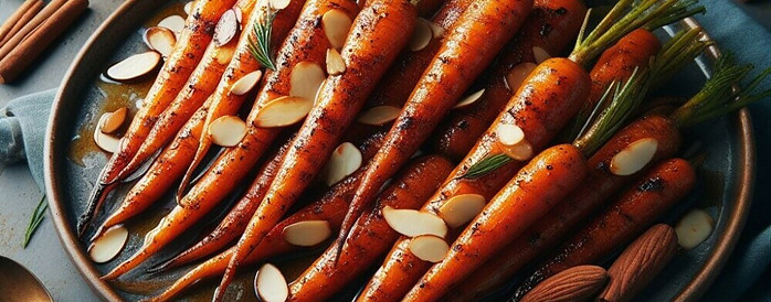 Cinnamon-maple glazed roasted carrots